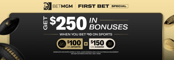 BetMGM $250 Promo Code: Sports & Casino Mix Bonus – Bet $10, Get $250