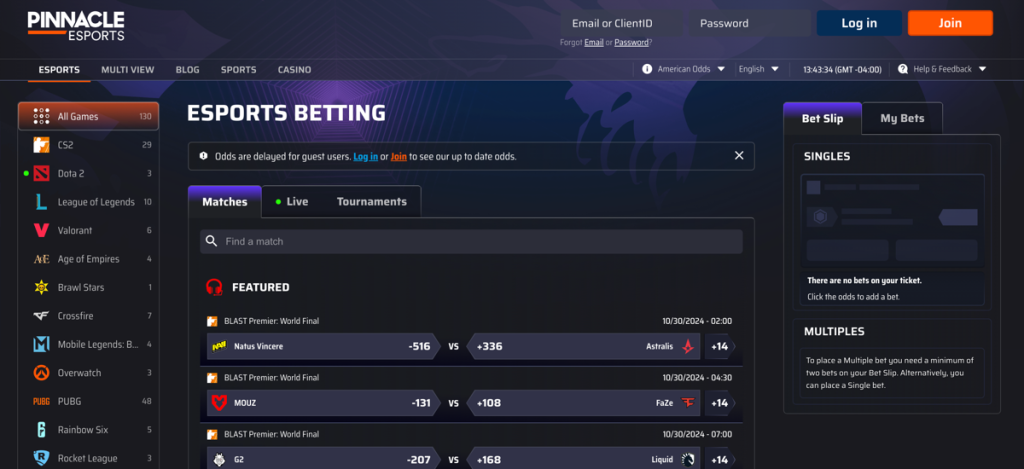 Pinnacle Esports Betting