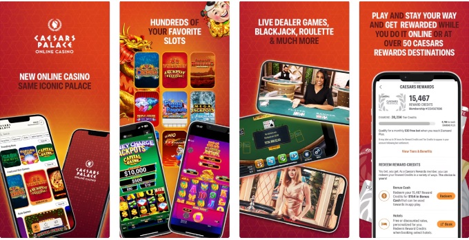 Caesars Online casino app preview