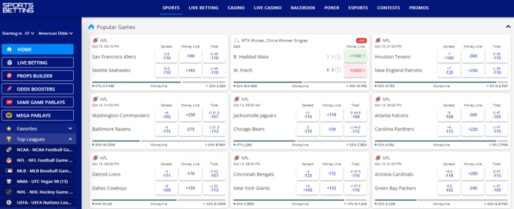 SportsBetting.ag Homepage