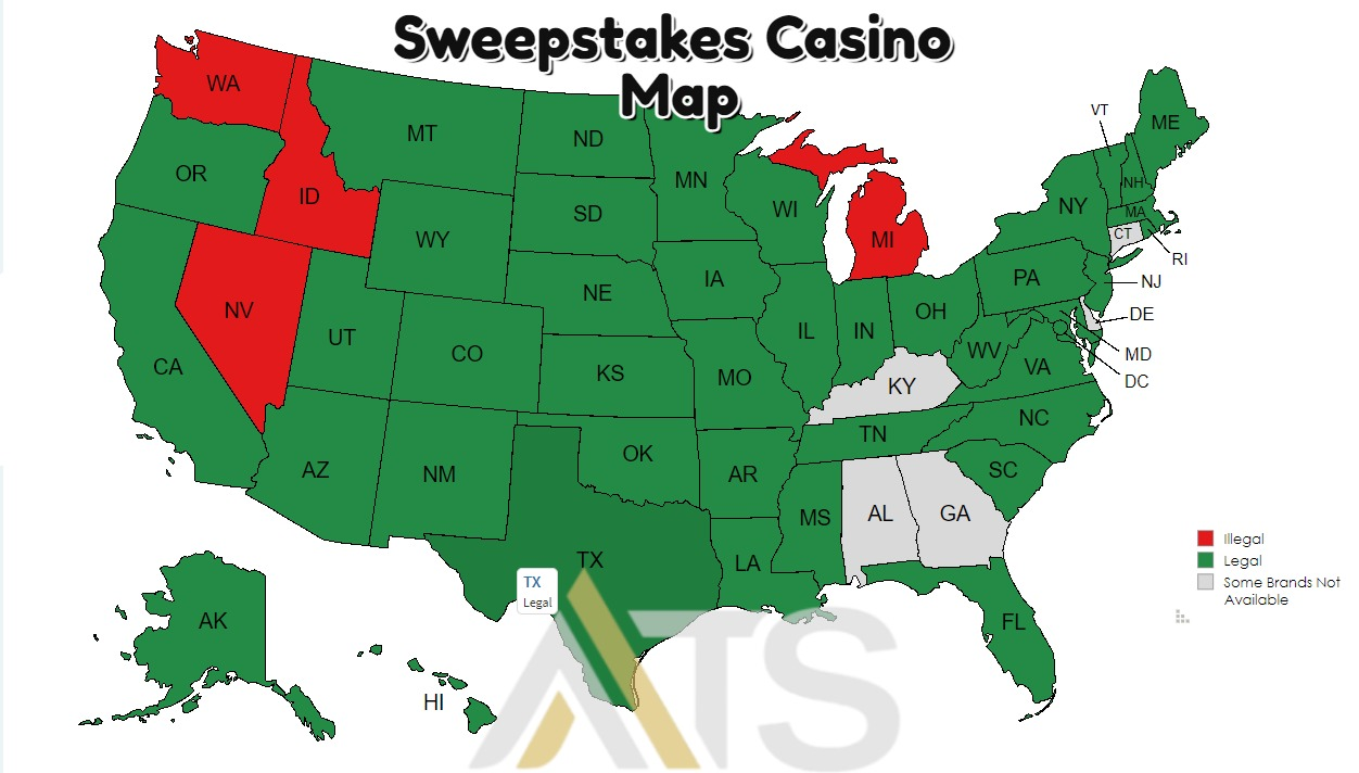 where sweepstakes casinos are legal in the US