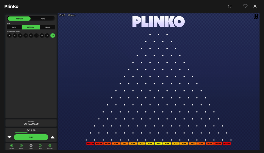 Clubs Casino Plinko