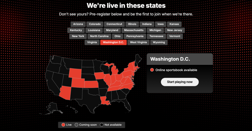 Fanatics Sportsbook Legal States