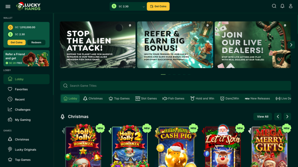 Lucky Hands Casino Website