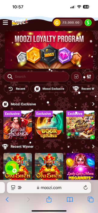 Moozi Casino Mobile App