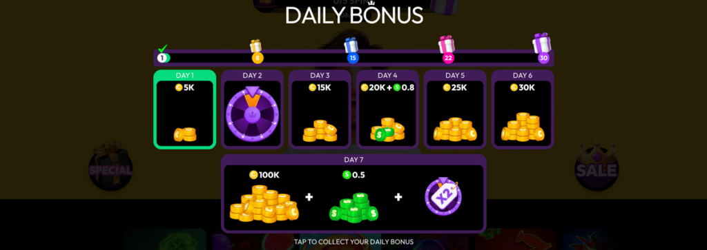 Crown Coins Daily Login Bonus