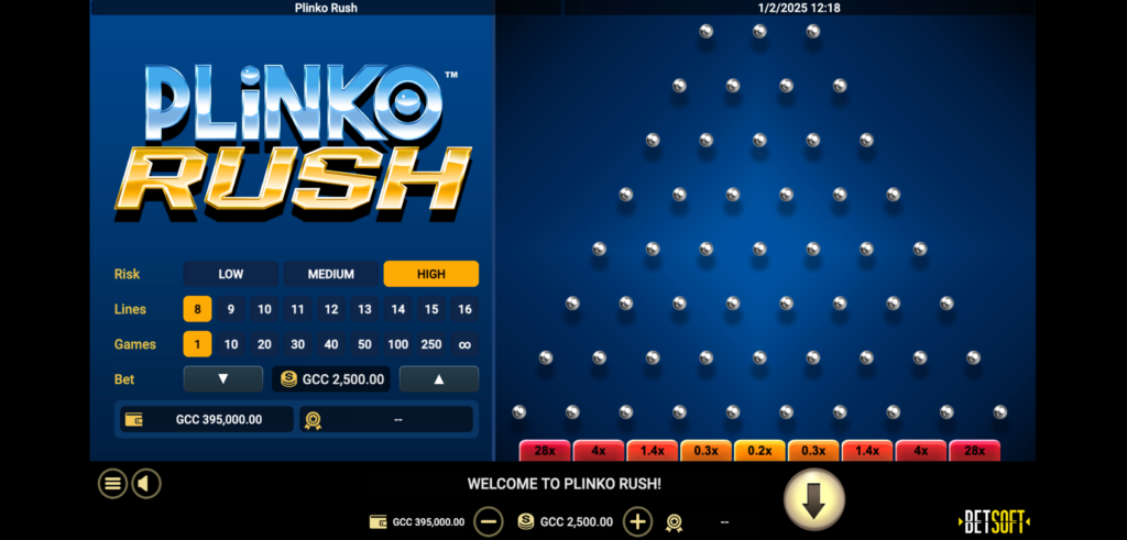 GoldNLuck Plinko Rush Game