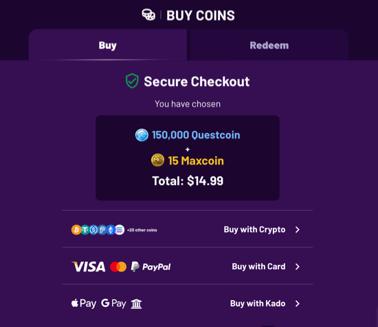 MaxQuest Payment Methods