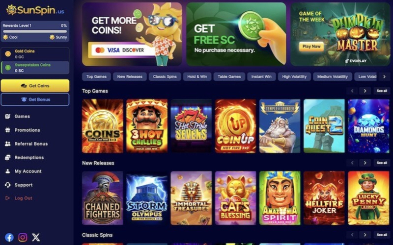 SunSpin Casino Games