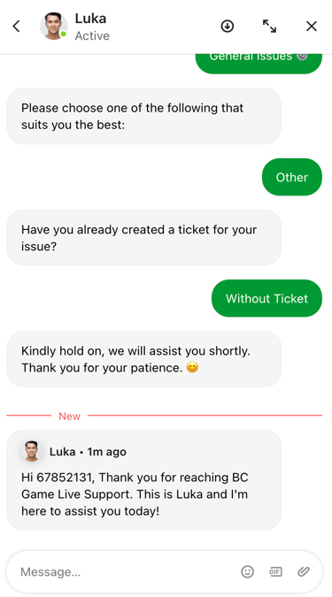 BC Game Customer Support