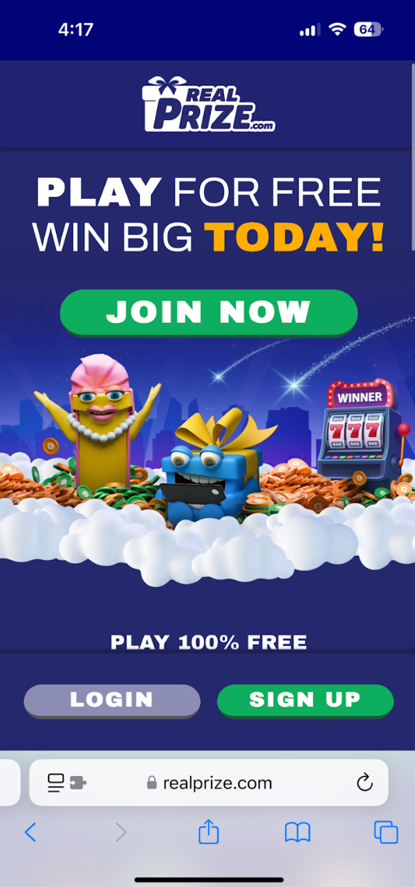 RealPrize Mobile Website