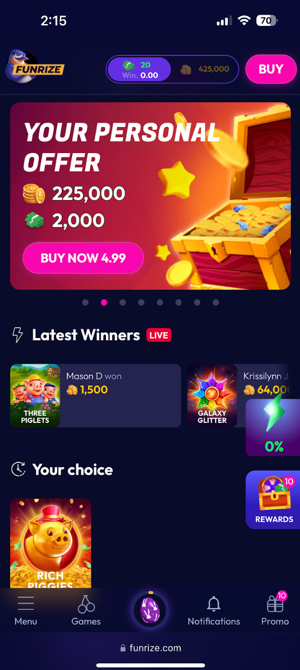 Funrize Mobile App