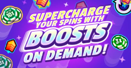 High 5 Casino Boost on Demand Feature, which lets you redeem Diamonds for Free Spins, Super Boosts, and Feature Boosts