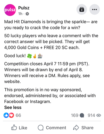 Pulsz Social Media Giveaways