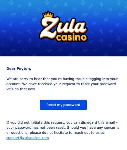 Zula Casino Forgot Password