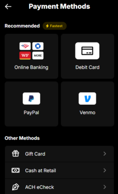 draftkings deposit methods