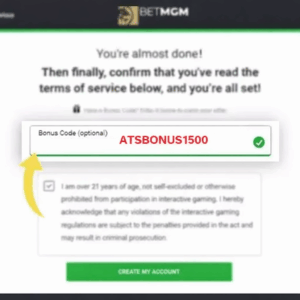 Registering and entering the BetMGM Bonus Code
