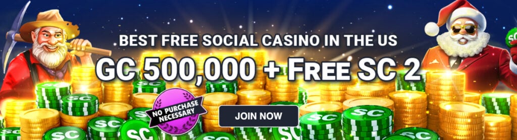 Baba Casino no-deposit bonus offer with 500,000 Gold Coins and 2 FREE Sweeps Coins for new players after sign-up