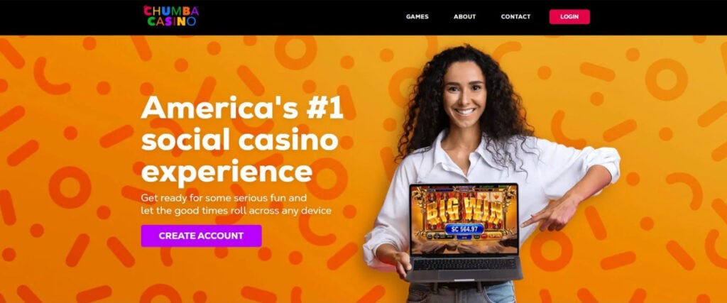 Chumba Casino web page used in guide about sweepstakes and social casinos in Texas