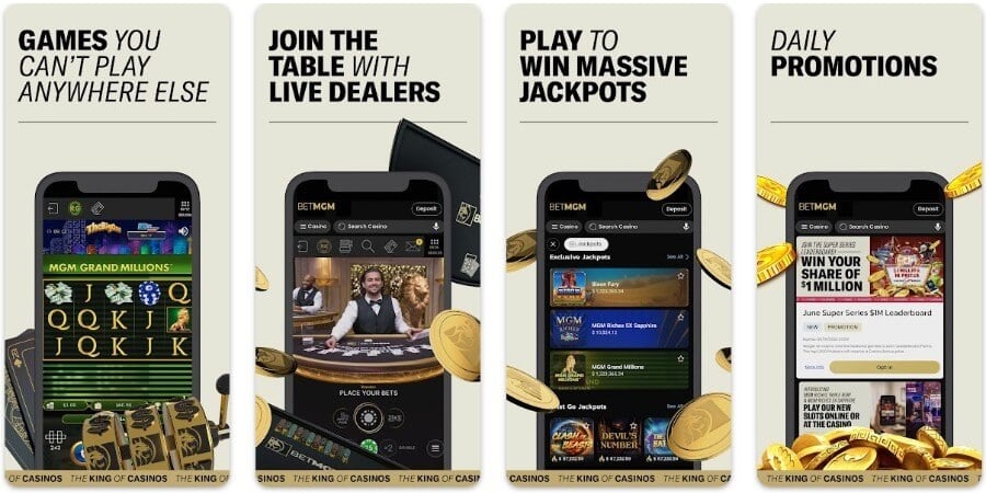 BetMGM Pennsylvania online casino app listing in the App Store, showing games and special features
