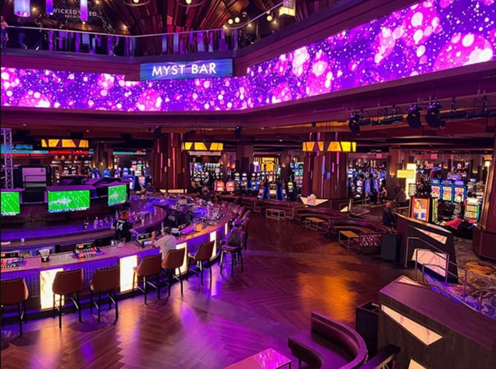 Myst Bar and casino floor inside Harrah’s Cherokee Casino Resort in North Carolina