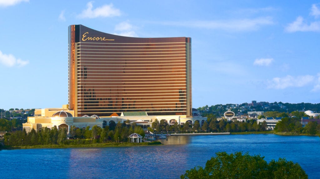 Outside shot of Encore Boston Harbor resort and casino in Massachusetts