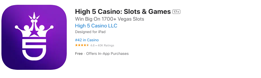 High Casino App Store Listing