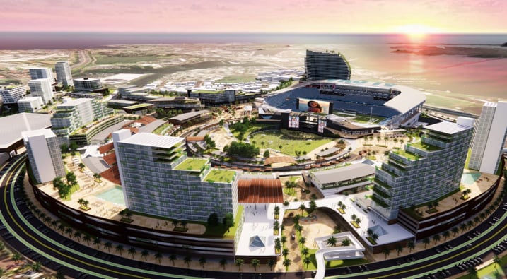 Proposed Aloha Stadium Entertainment District in Honolulu, a location considered for opening land-based casinos in Hawaii