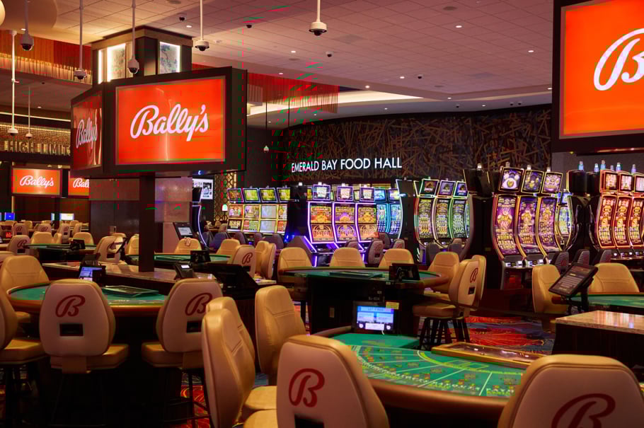 Bally’s Twin River Lincoln Casino floor featuring slot machines and table games