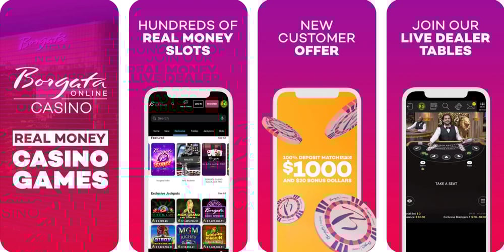 Borgata NJ Casino App overview, featuring games and new customer bonus information
