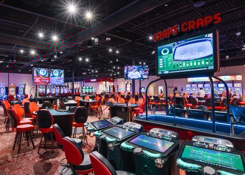 New Hampshire's Gate City Casino floor showing video lottery terminals and gaming tables