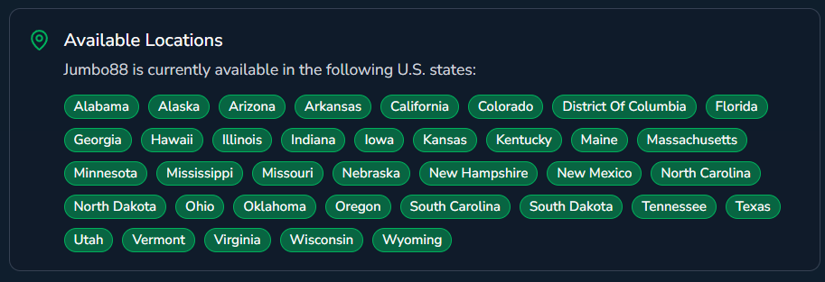 jumbo88 casino legal states list
