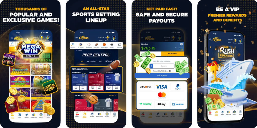 App Store preview of BetRivers Delaware Casino app on iPhone
