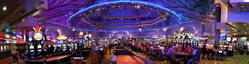 Casino floor at Coushatta Casino Resort with slots and table games