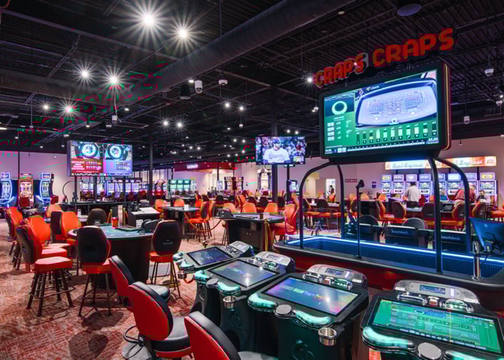 Inside Gate City Casino in New Hampshire showing the gaming floor area