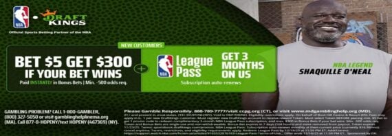 DraftKings Sportsbook Bonus - Bet $5 Get $300