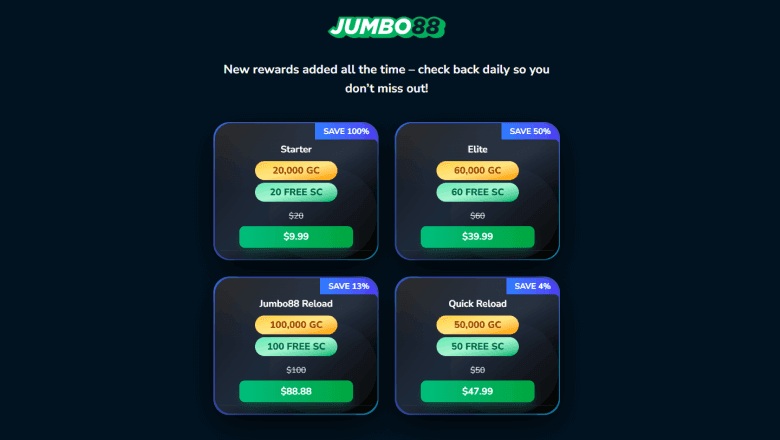List of first purchase bonuses at Jumbo88