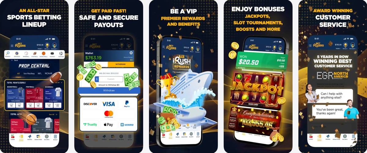 Preview of the BetRivers Sportsbook mobile app