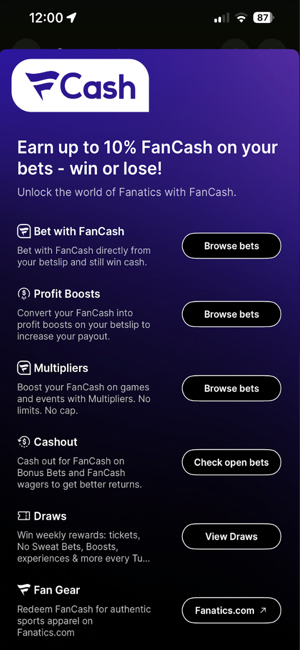 Fanatics Sportsbook FanCash Rewards explained