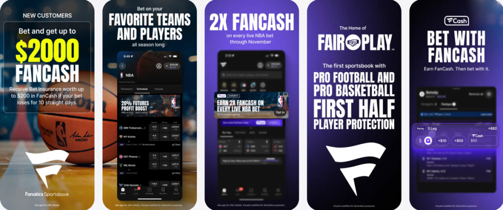 Preview of the Fanatics Sportsbook mobile app for iPhones