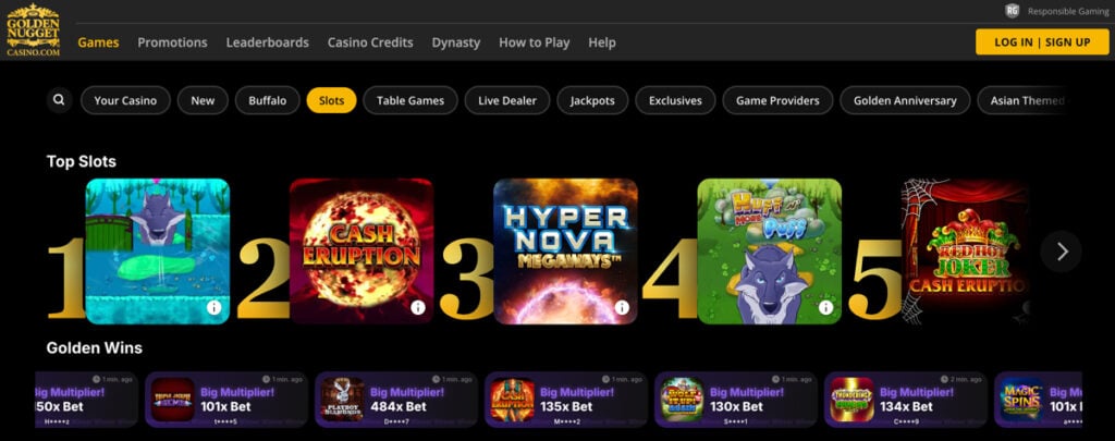 Top slot games at Golden Nugget Online Casino WV