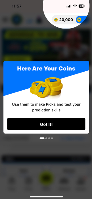 Thrillzz Coins used to make sports picks for fun
