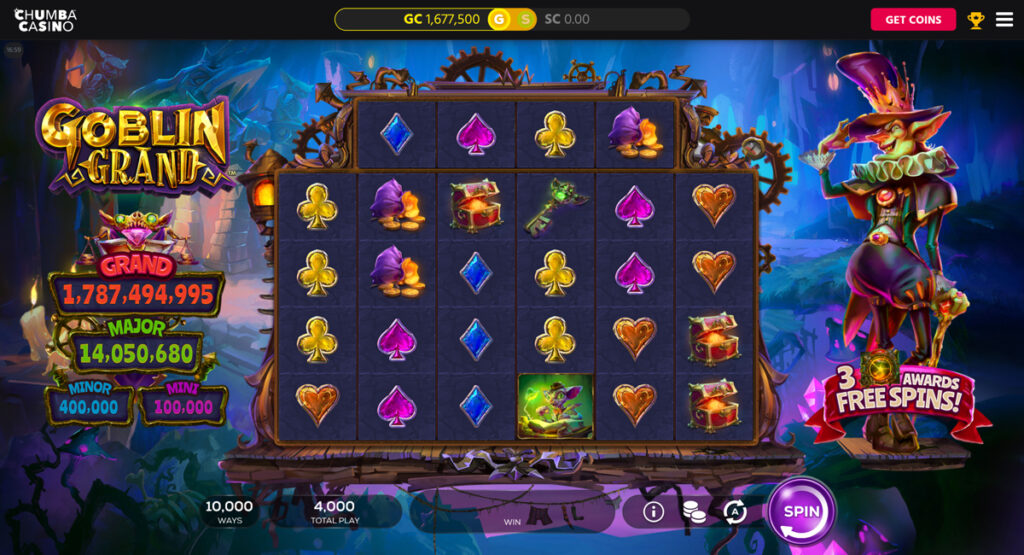 Goblin Grand slot reels at Chumba Casino