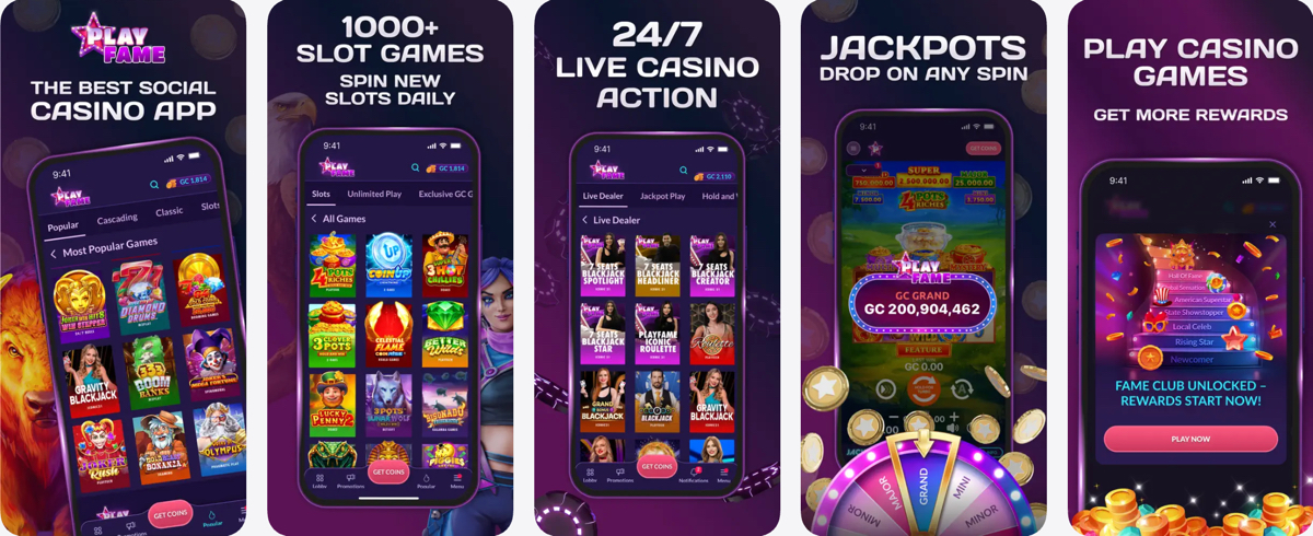 iOS App Store preview for the PlayFame Casino mobile app