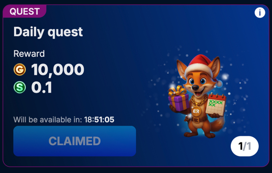 BankRolla daily login bonus reward screen after claiming coins