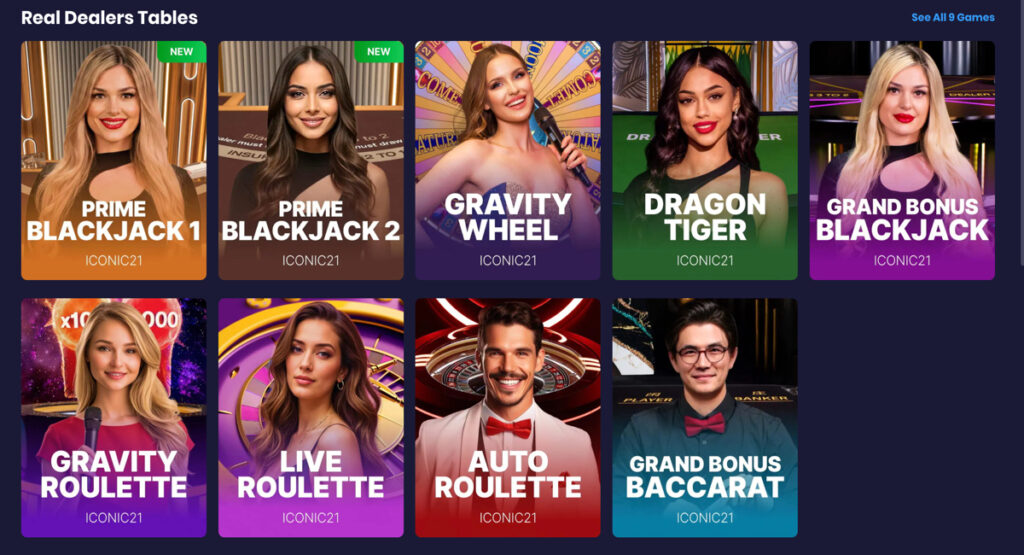 Live dealer games at Spree Casino