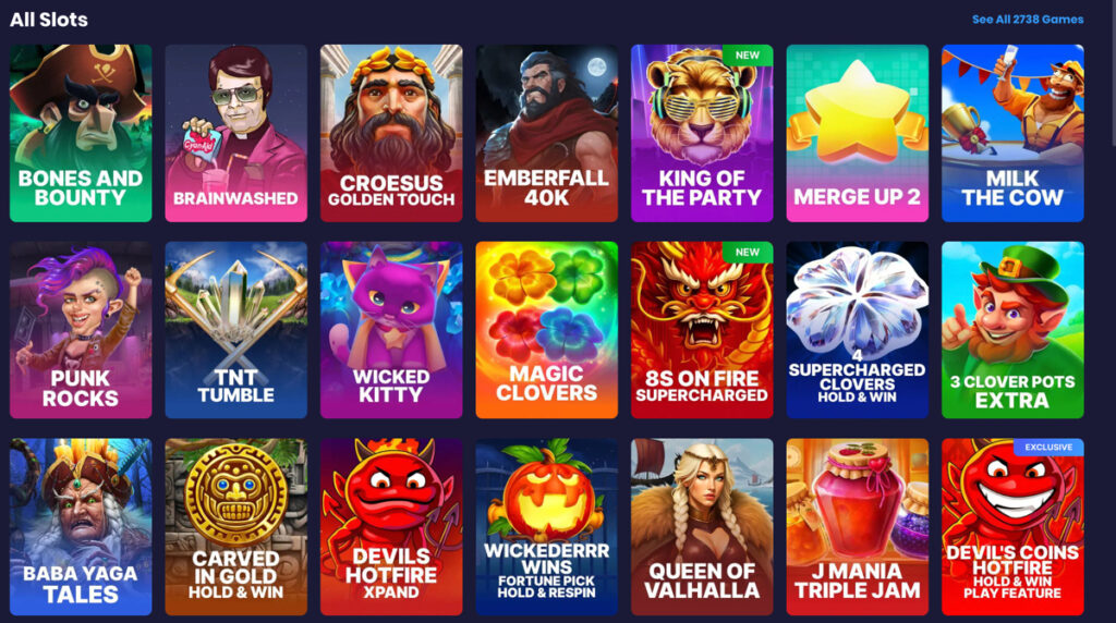 Spree Casino slot selection