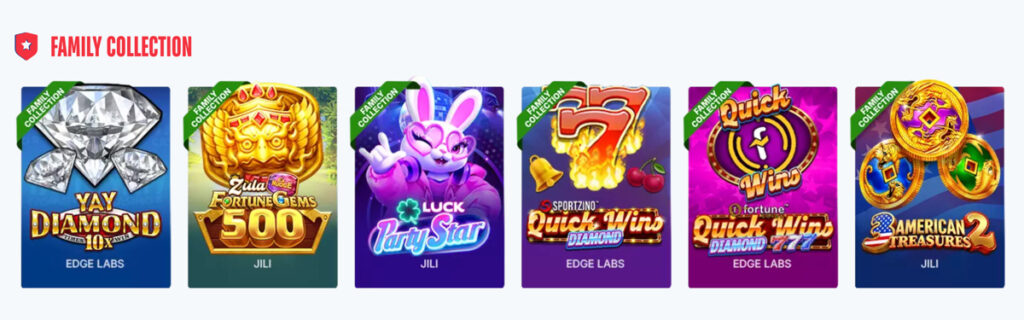 Family Collection slots category on American Luck social casino