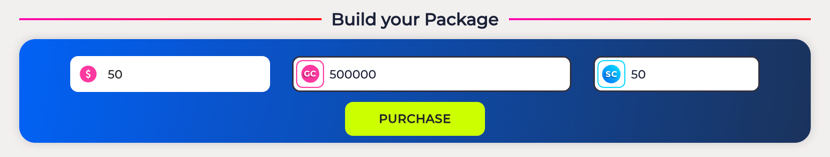 FreeSpin Casino build-your-own coin package feature