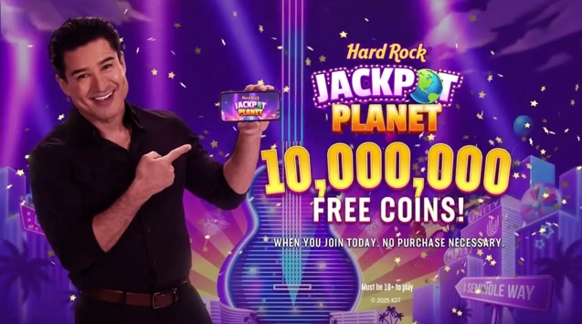 Hard Rock Jackpot Planet no-deposit bonus offering 10 million free Coins